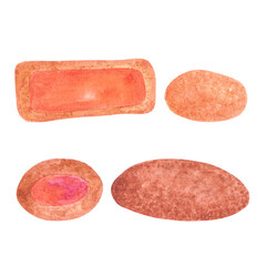Hand drawn watercolor autumn cookies cake isolated on white background. Can be used for postcard, label, scrapbook and other printed products.