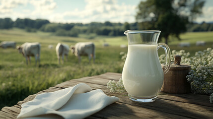 Jar with milk.