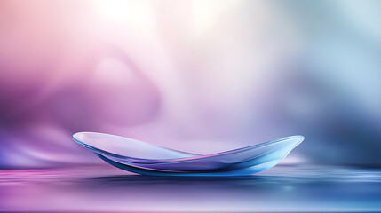 Elegant glass dish with smooth curves and soft colors, creating serene atmosphere