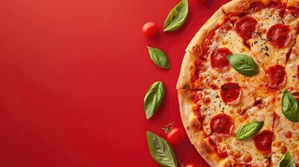 Pizza Promotion Template with Copy Space for Restaurants and Pizzerias