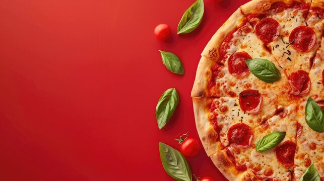 Pizza Promotion Template with Copy Space for Restaurants and Pizzerias