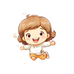 a sticker of a character isolated with face expression