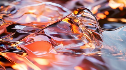 A close-up of flowing lava with glowing edges, capturing the intense colors and movement.