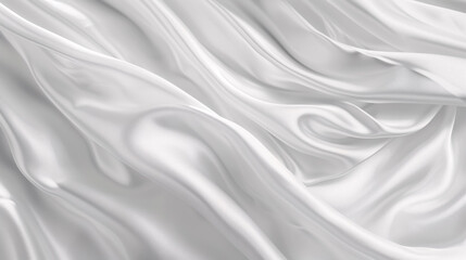 Obraz premium White Gray Satin Texture: White Silver Fabric Silk Panorama Background with Beautiful Soft Blur Pattern