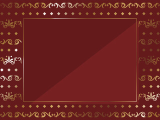 高級感のある模様入り背景　レッド＆ゴールド