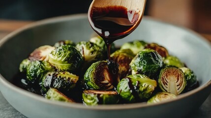 Culinary delight: roasted brussels sprouts with balsamic glaze for gourmet cooking inspiration Cook Something Bold and Pungent Day