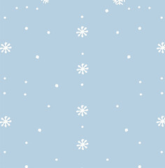 Snowflake pattern, light blue background, white snowflakes