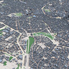 Brussels City Belgium Map, 3D Rendering