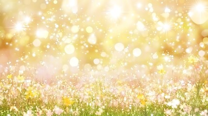 Fototapeta premium Sparkling Summer Meadow Smooth Blue Background with Copy Space for Advertisements
