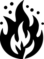 Silhouette of flame, fire and heat icon, burning and energy illustration
