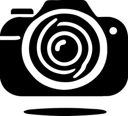Silhouette of camera, photography and media icon, capturing moments illustration
