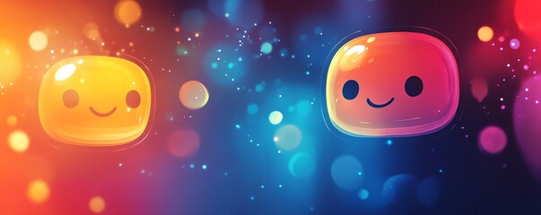 Visual representation of a friendly chatbot with a welcoming expression, engaging users through dynamic speech bubbles, emphasizing the power of generative AI in communication