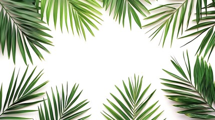 Tropical Leaf Border White Background Soft Pastel Background for Graphic Design Templates