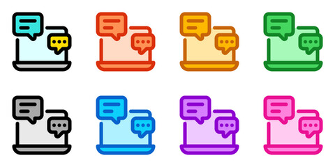Editable online discussion, comment vector icon. Online learning, course, tutorial. Part of a big icon set family. Perfect for web and app interfaces, presentations, infographics, etc