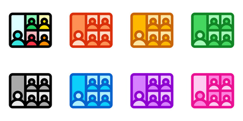 Editable webinar, video converence vector icon. Online learning, course, tutorial. Part of a big icon set family. Perfect for web and app interfaces, presentations, infographics, etc