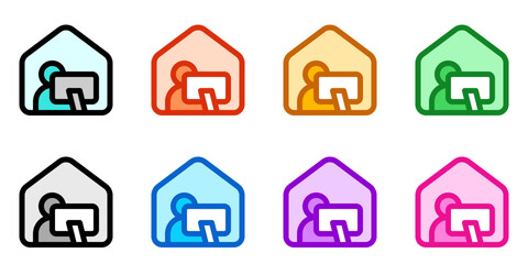 Editable work or learn from home vector icon. Online learning, course, tutorial. Part of a big icon set family. Perfect for web and app interfaces, presentations, infographics, etc