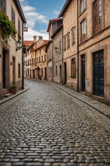 Obraz premium street in an old European town, empty and winding