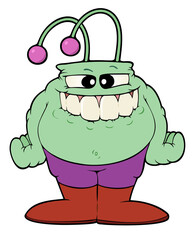 Alien creature with big teeth