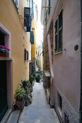 Narrow streets of Vernazza, Cinque Terre.