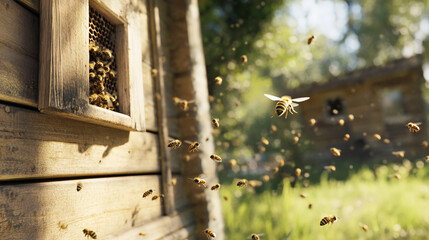 Flying bees.
