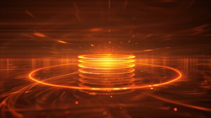 Radiant lines visualizing the magnetic field surrounding a central object in an empty dark space.