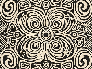 Fototapeta premium Mesmerizing Tribal Pattern with Intricate Celtic Spiral Designs