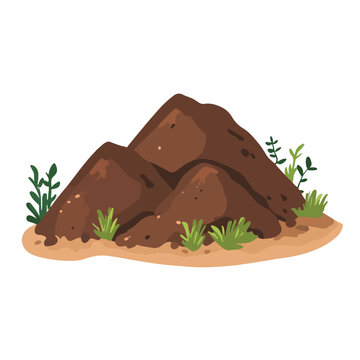 brown rocks with green plants clip art preview