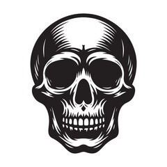 Skull silhouette vector, Skull icon, Skull logo icon design vector illustration