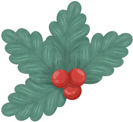 Christmas cherry red drawing element png