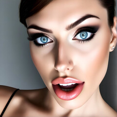 Fototapeta premium Face of a beautiful caucasian woman