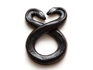 Obraz premium Minimalist Infinity Snake Tattoo Design on White Background Symbolizing Eternity and Rebirth