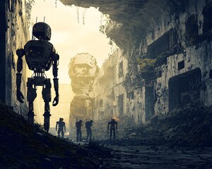 Dystopian Future with AI Controlled Surface World and Humanity s Last Refuge