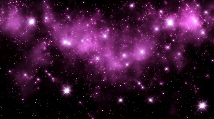 Purple Nebula and Stars Space Background Light Gradient Background with Room for Typography