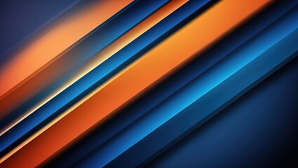 Fototapeta premium Dark blue and orange gradient abstract background banner with blur