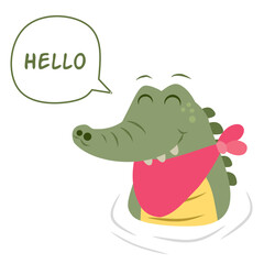 Cute Crocodile say hello