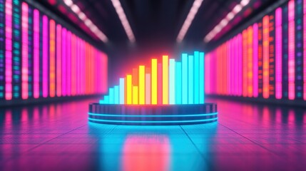 Fototapeta premium Colorful 3D Financial Barometer Visualization