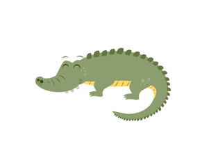 Cute crocodile. isolated on white background