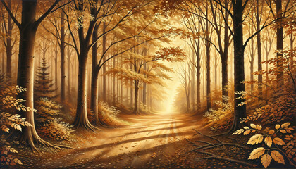 Fototapeta premium The Golden Embrace of November