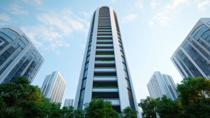 Obraz premium Modern Towering Building with Unique Textures