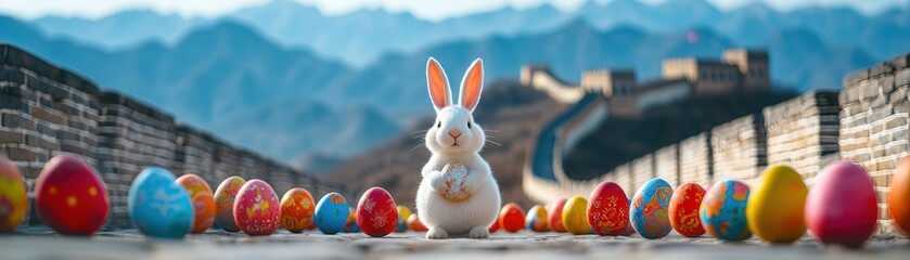 Easter Bunny at the Great Wall of China.