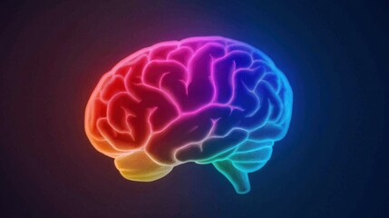 Obraz premium Abstract Brain with Colorful Lights