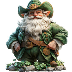 Seated Irish Leprechaun with Shamrock Hat