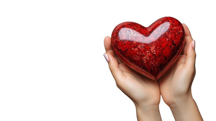Fototapeta premium hand holding red heart love isolated PNG