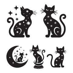 set of black cats