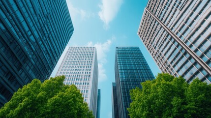 Obraz premium Cityscape with Modern Buildings and Clean Energy Focus