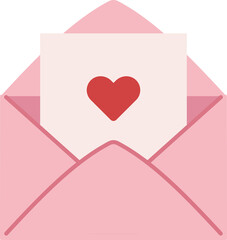 pink envelope with heart for lover,Valentine's Day