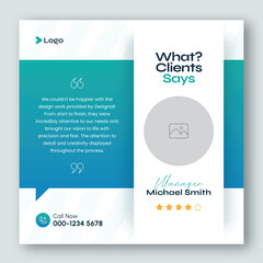 Obraz premium Client feedback testimonial social media post web banner template 