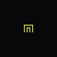 Linear letter M or MN or NN Logo monogram in square shape. 