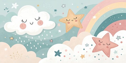minimalist cute cartoon background