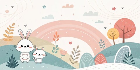 minimalist cute cartoon aesthetic background
